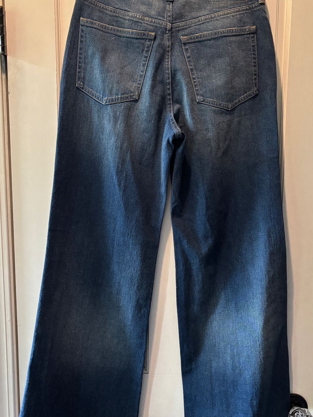 J. Crew high-rise semi-stretch trouser Jeans with black ribbon trim - Picture 3 of 4